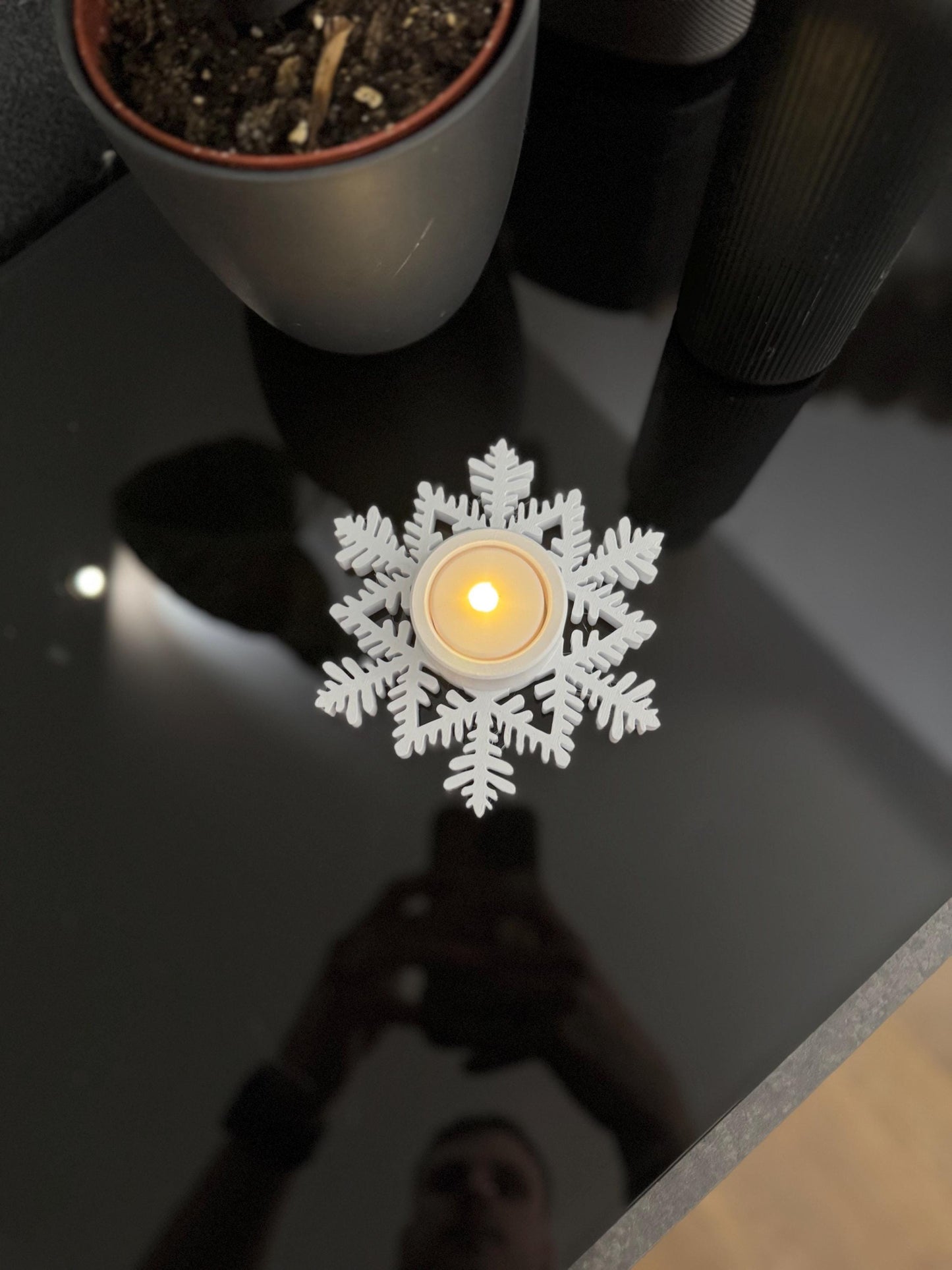 Schneeflocken Teelichthalter – Perfekte Winter-Deko für LED-Kerzen