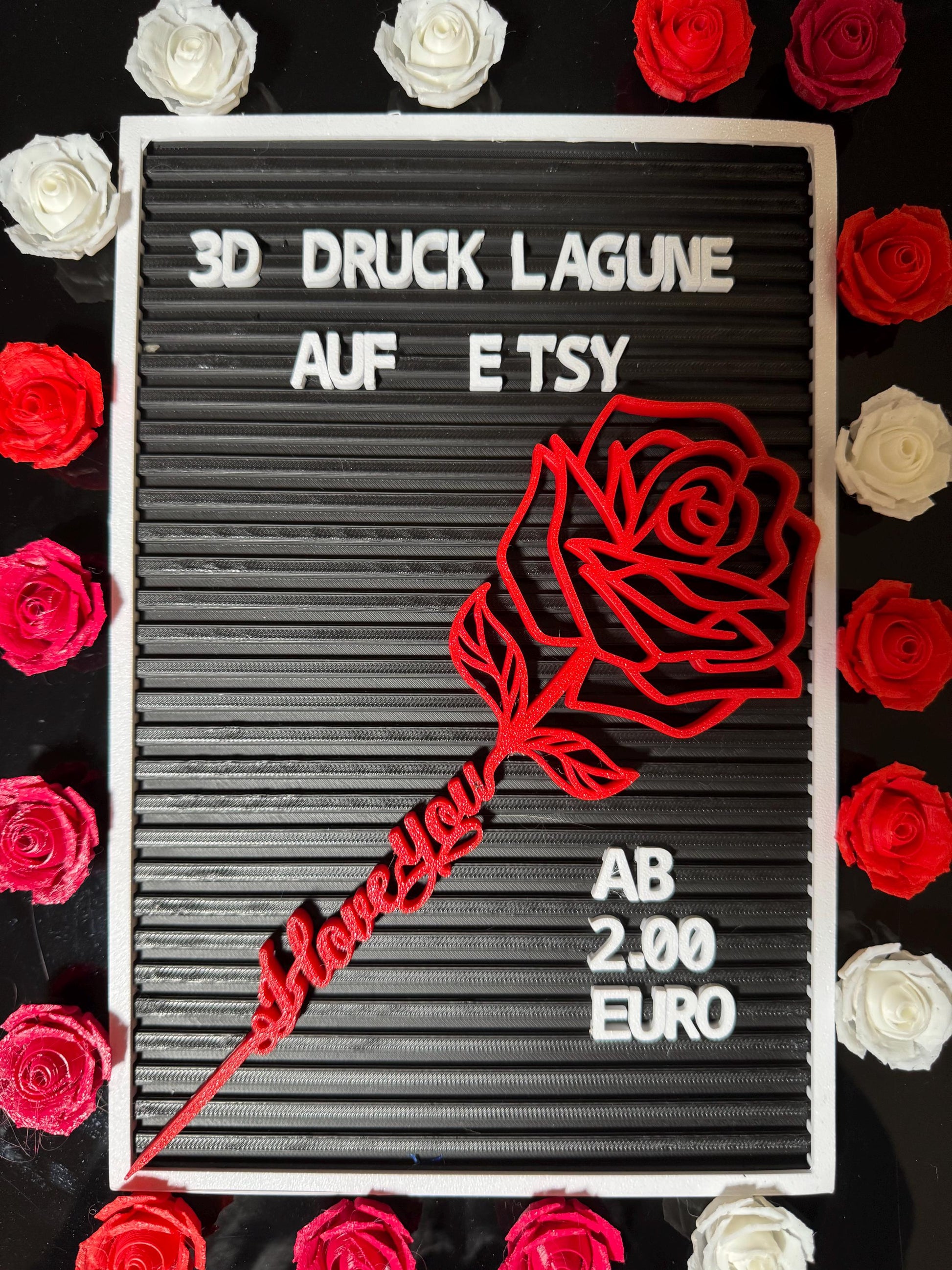 Elegante 3D-Rose: Naturgetreue Schönheit aus dem Drucker
