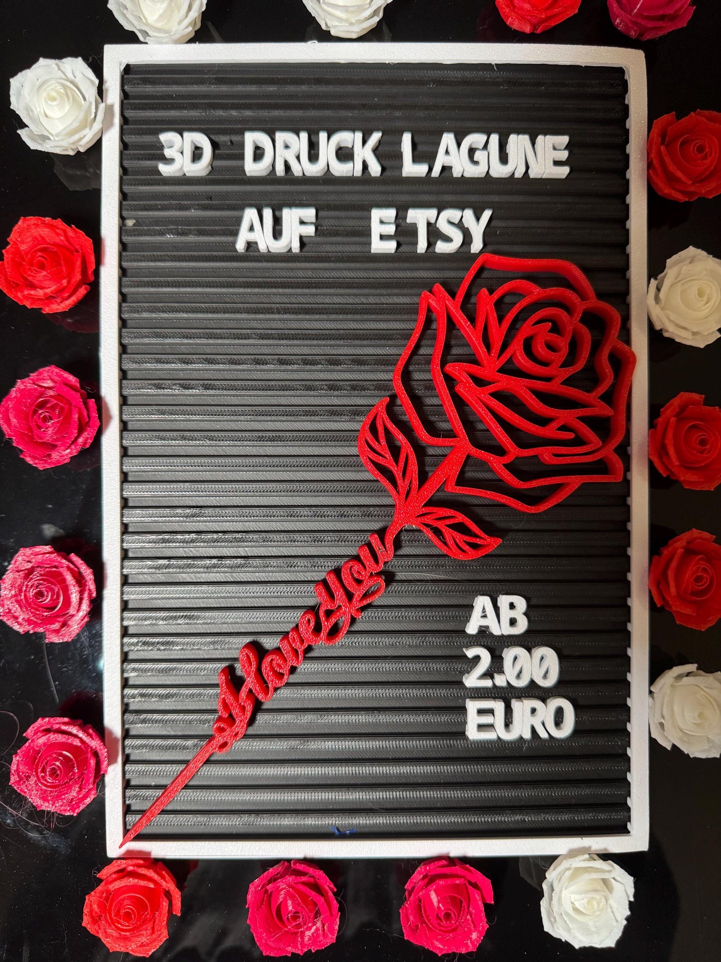 Elegante 3D-Rose: Naturgetreue Schönheit aus dem Drucker