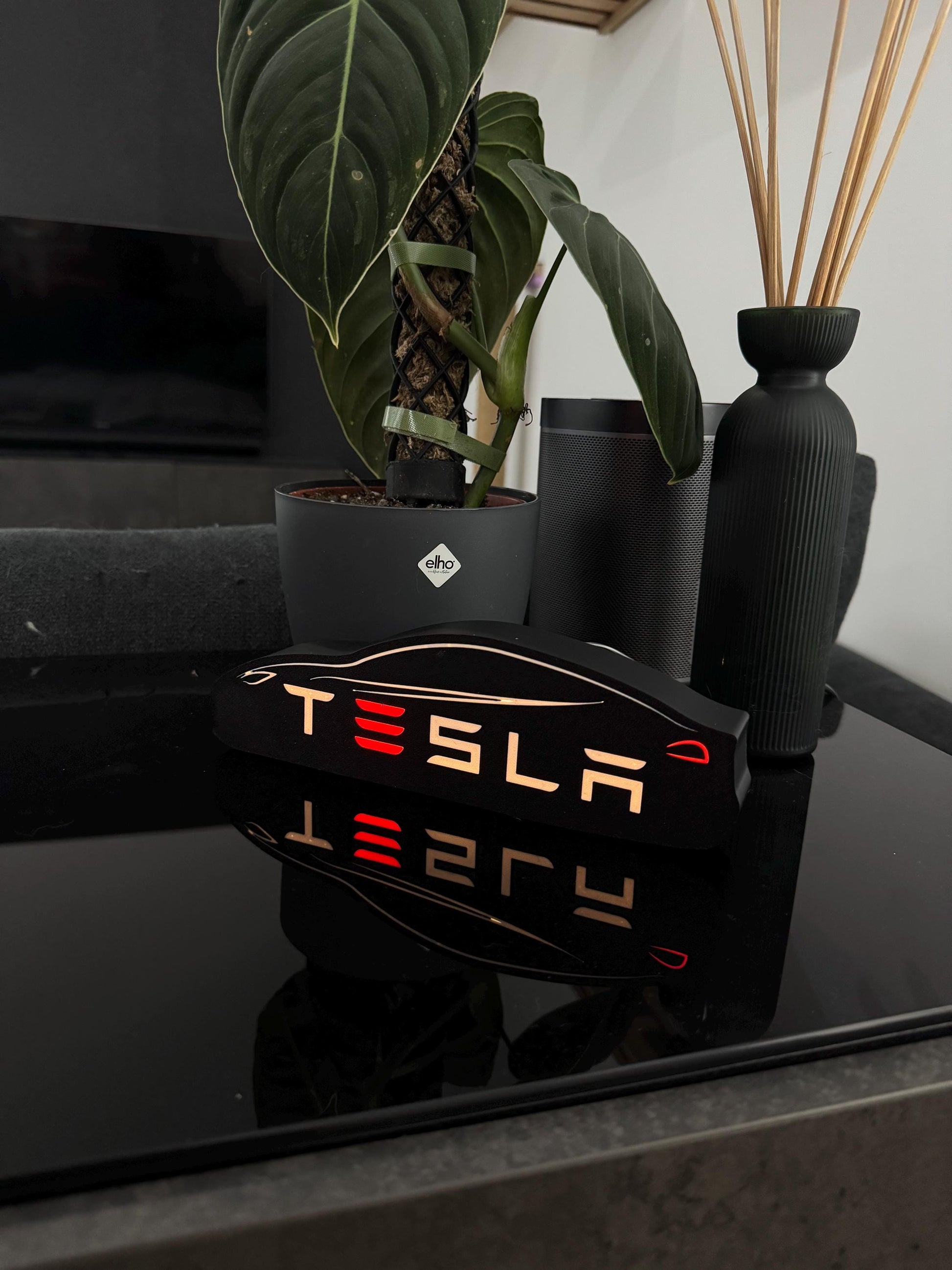 Tesla Lightbox – Stilvolle Silhouette mit ikonischem Schriftzug