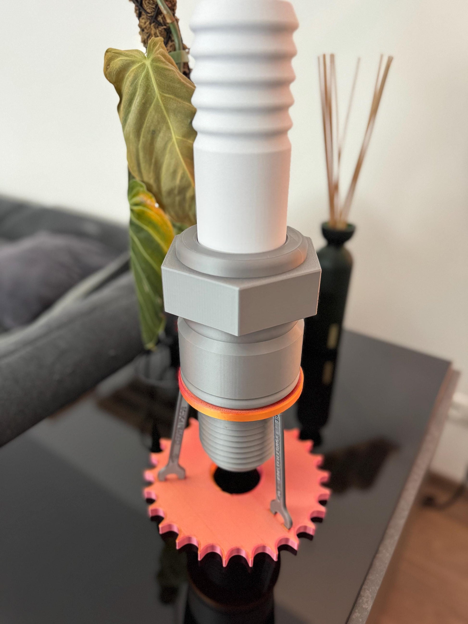 3D-gedruckte Zündkerze (50 cm x 14 cm) – Einzigartige Deko mit LED-Option